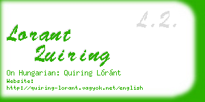 lorant quiring business card