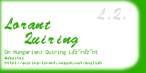 lorant quiring business card